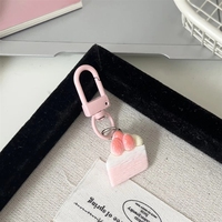 En gros Porte-clés pendentif mini gâteau simulé mignon (fraise, pâtisserie feuilletée) pour sac, cadeau pour fille