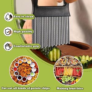 Multifunctional Manual Stainless Steel Food <b>Vegetable</b> Cutter Potato Slicer Wavy Crinkle Cutter French Fry Dicing Metal ZL-1213 M - Product Image 6