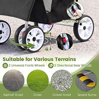 Poussette pour animaux de compagnie pliable et légère, double usage, 4 roues, étanche, compatible chiens et chats, vente en gros