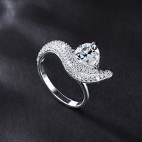 Bague pour femme en argent S925, moissanite GRA couleur D taille poire, testée positivement, 3 carats, ensemble de bagues goutte d'eau pour alliance en moissanite