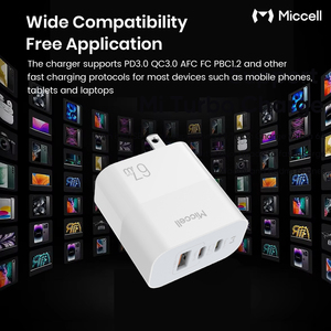 <span class=keywords><strong>Chargeur</strong></span> rapide portable Miccell 67W USB-C PD 3.0 avec protection OVP et certification US pour iPhone, <span class=keywords><strong>Samsung</strong></span> et smartphones - Product Image 6