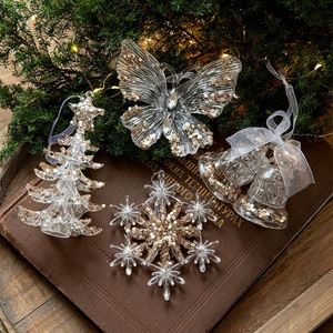 <b>Sequined</b> Acrylic Christmas Ornaments Transparent Snowflake Pendant for Tree Scene Decoration - Product Image 2