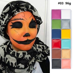 Body Painting Play Clown Fiesta <span class=keywords><strong>de</strong></span> Halloween Paleta <span class=keywords><strong>de</strong></span> maquillaje Pintura facial 12 Color Body Face Painted Palette - Product Image 3