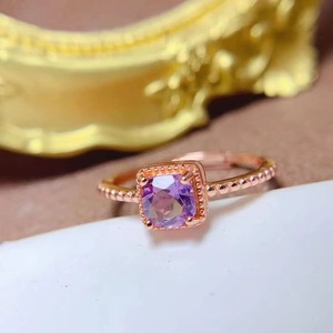 Offre Spéciale marocain 925 argent naturel améthyste filles nouveau Design promesse luxe femmes Anime anneaux - Product Image 5