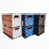 Inne — panier de rangement en Nylon, 2 tiroirs, avec cadre métallique, pour organisateur de maison et du bureau