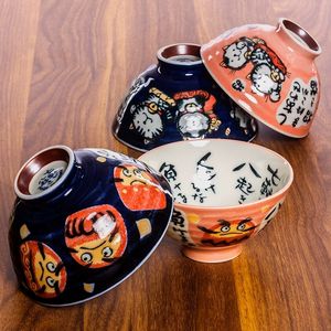 Juego de cerámica japonesa Mino Ware: cuencos de arroz Lucky Cat & Daruma <span class=keywords><strong>Fortune</strong></span>, vajilla para el hogar con diseño de animales - Product Image 2