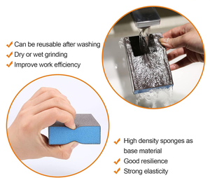 Oem bọt giấy nhám 60-180 Grit mô hình kim loại gỗ đồ nội thất mài mòn ướt khô xốp bọt cát đánh bóng Pad khối - Product Image 3
