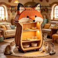 Meuble pour animaux de compagnie 2-en-1 en forme de renard, design moderne, avec éclairage LED, grand espace, faible MOQ, vente en gros