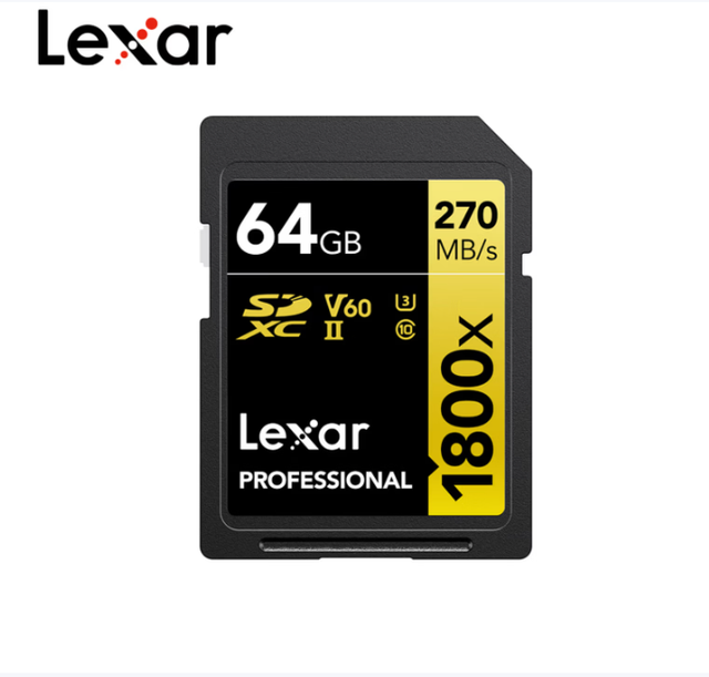 Original Lexar Professional 1800X SD Card 128GB 256GB 64GB 512GB Memory Card up to 280MB/s 4K V60 Flash Card for Camera