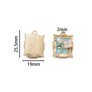Pendentif en alliage rétro en forme de cadre photo et de fleur, petit accessoire de bijouterie DIY pour colliers et boucles d'oreilles - Product Image 2