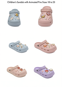 Sandali per bambini con spille animate, taglie dal 18 al 23, ciabatte estive da bambina in EVA, design a cartoni animati - Product Image 1