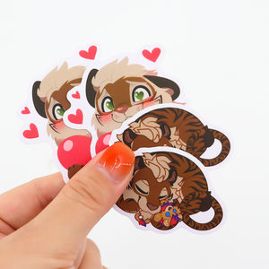 Autocollant en vinyle découpé à l'emporte-pièce, imperméable, motifs animaux de dessin animé mignons, formes personnalisées, finition brillante/mate, cadre <span class=keywords><strong>photo</strong></span> décoratif, logo artisanal - Product Image 1