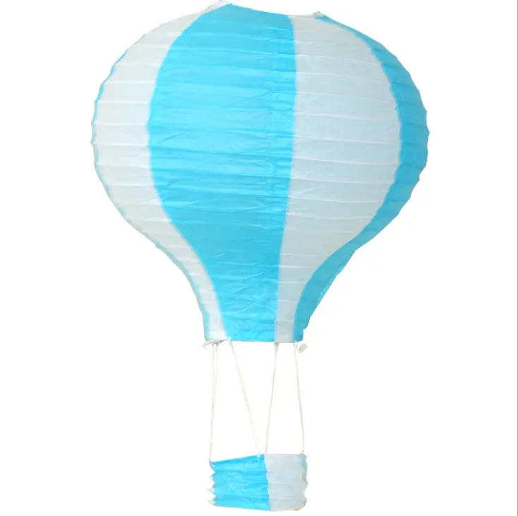 Chinese Hot Air Blue Strip Balloon Wedding Decoration Wish Sky Lanterns Party Paper Lanterns