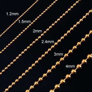 Collier à chaîne à billes rondes en acier inoxydable, couleur or, avec connecteur réglable pour porte-clés et bijoux - Product Image 3
