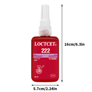กาวล็อคเกลียวอะคริลิค LOCTCET 222 แรงยึดต่ำ สำหรับยึดชิ้นส่วนขนาดเล็ก  ชนิดแอนาโรบิก แห้งเร็ว 50 มล. - Product Image 6