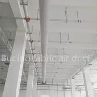 Systèmes de CVC certifiés ROHS sans formaldéhyde sans TVOC sac en tissu de fibres amovibles conduit d'air Flexible gymnase sous-sol école-industriel