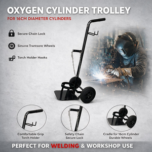 Industrial Single Oxygen Cylinder Hand Truck Steel Gas Tank Trolley <b>Welding</b> Bottle <b>Cart</b> Chain Lock Workshop Material Handling - Product Image 3