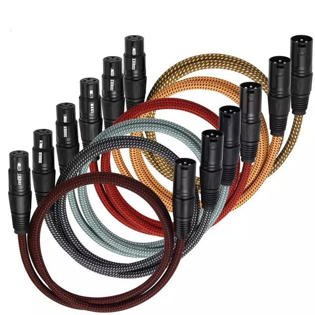 OEM Factory 3-Pin XLR Male to Female Cable Connector PVC Jacket and Braid Shielding for Microphone & DMX Cable