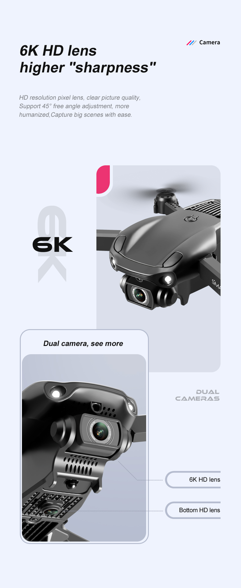 V22 Дрон Mini 6K HD Двойная камера FPV профессиональная аэрофотосъемка препятствия складной Квадрокоптер вертолет игрушки