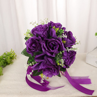 Bouquet de Mariage Créatif Style Occidental pour Demoiselles d'Honneur – Bouquet de Roses Artificielles de Couleurs Variées – Nouveau Petit Bouquet de Mariée Forestier