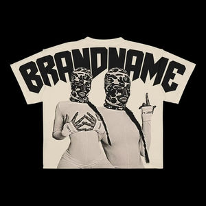 เสื้อยืดพิมพ์ลายกราฟิกส์เฮฟวีเวตเชิ้ตโอเวอร์ไซส์สไตล์วินเทจทรงสูงทรงโอเวอร์ไซส์เข้ารูปคอกลมพิมพ์ลาย - Product Image 2