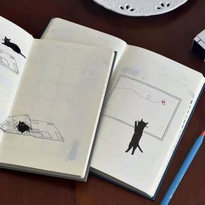 Agenda Semanal 2026 con Ilustración de Gato, Tapa Dura, Lista de Tareas, Planificador de Gestión del Tiempo, Cuaderno B6 de Alta Gama - Product Image 4