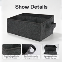 Boîte de rangement pour vêtements en feutre avec séparateurs amovibles, multi-compartiments, portable, écologique, durable, organisateur de bureau, sous-vêtements