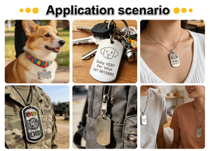 Etiqueta de Identificación Personalizada para Mascotas, Diseño Metálico, Forma de Perro Pequeño, Grabado Láser, Logotipo, Nombre del Perro, Collar - Product Image 5