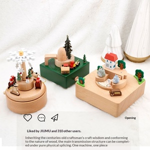 <span class=keywords><strong>Carillon</strong></span> Classico Totoro Rotante in Stile Pastorale, Regalo per Bambini, Regalo di Compleanno per Ragazze, in Legno di Faggio - Product Image 4