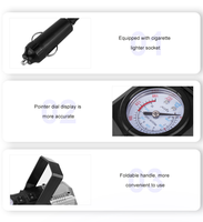 Compresseur d'air portable DC12V 150PSI ABS avec moniteur de pression des pneus, lumière d'urgence et certification CE pour gonfleur de voiture et de moto