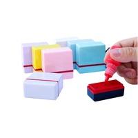 Tampon flash vierge pré-encre de couleur pour bricolage Tampon personnalisé pour professeur d'école en caoutchouc 4mm pour la fabrication de timbres de récompense pour étudiants 4 tailles