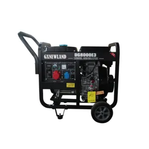 Newland Wholesale Three Phase Heavy Duty Air Cooled 6Kw 7Kw Portable Diesel Oil Engine Generator With LCD Display