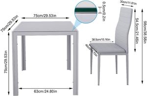 Màu Xám Giá Rẻ Bàn Ăn Tối Và Ghế Của Glass Bàn Ăn Tối Với <span class=keywords><strong>4</strong></span> Ghế - Product Image 2