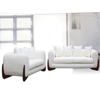 Ensemble de canapés Chesterfield Tianhang - Design moderne, structure en bois massif, revêtement en tissu, pour hôtel et salon, 3+2+1 places
