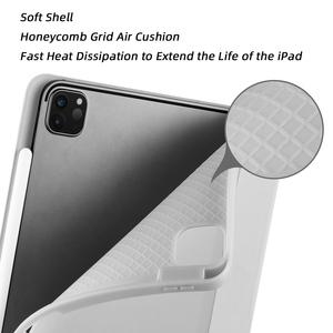 Funda Protectora de Silicona Resistente a Impactos para <span class=keywords><strong>iPad</strong></span> <span class=keywords><strong>Pro</strong></span> 11 Pulgadas 1/2/3/4, Color Sólido, Antigolpes, con Ranura para Lápiz y Soporte para Tablet - Product Image 3