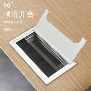 Couvercle de boîte de jonction carrée en aluminium Denite pour la gestion des câbles de bureau, design moderne et simple, noir - Product Image 2
