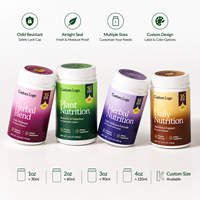 Bocaux en plastique de qualité alimentaire en gros, 1oz, 2oz, 3oz, 4oz, pour capsules de vitamines et bonbons gélifiés, avec couvercle à sécurité enfant