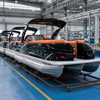Bateau ponton personnalisé de style sportif S-22A avec écran LCD et direction hydraulique pour les escapades aquatiques de week-end