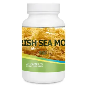 Service ODM Capsules de mousse de mer irlandais 500mg | 60 comptes | Formule complexe avec vessie et racine de bardane | Sans gm et sans Gluten