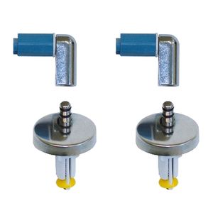 Kit de bisagras de repuesto S119K para asientos de inodoro, metálico con cubierta de plástico azul - Product Image 1