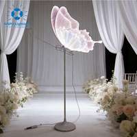 Lampes de sol à motif de papillon rose romantique Anpu avec LED pour la décoration de l'allée de mariage