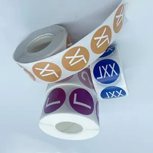 Etiquetas de papel personalizadas Tamanho da etiqueta Roupas redondas Tamanho Tag XXS XS S M L XL XXL XXXLSticker Etiquetas para roupas