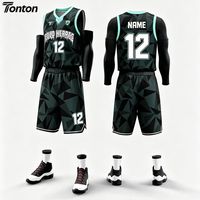 Tonton Maillot de basket-ball brodé de haute qualité en maille respirante, uniforme de basket-ball personnalisé, t-shirt de basket-ball, kit de basket-ball par sublimation