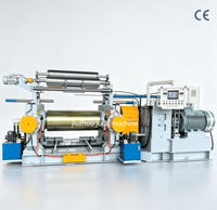 Mélangeur de caoutchouc à deux rouleaux certifié CE, machine de compoudage de caoutchouc silicone SBR, mélangeur de feuilles de caoutchouc, mélangeur de caoutchouc industriel ouvert