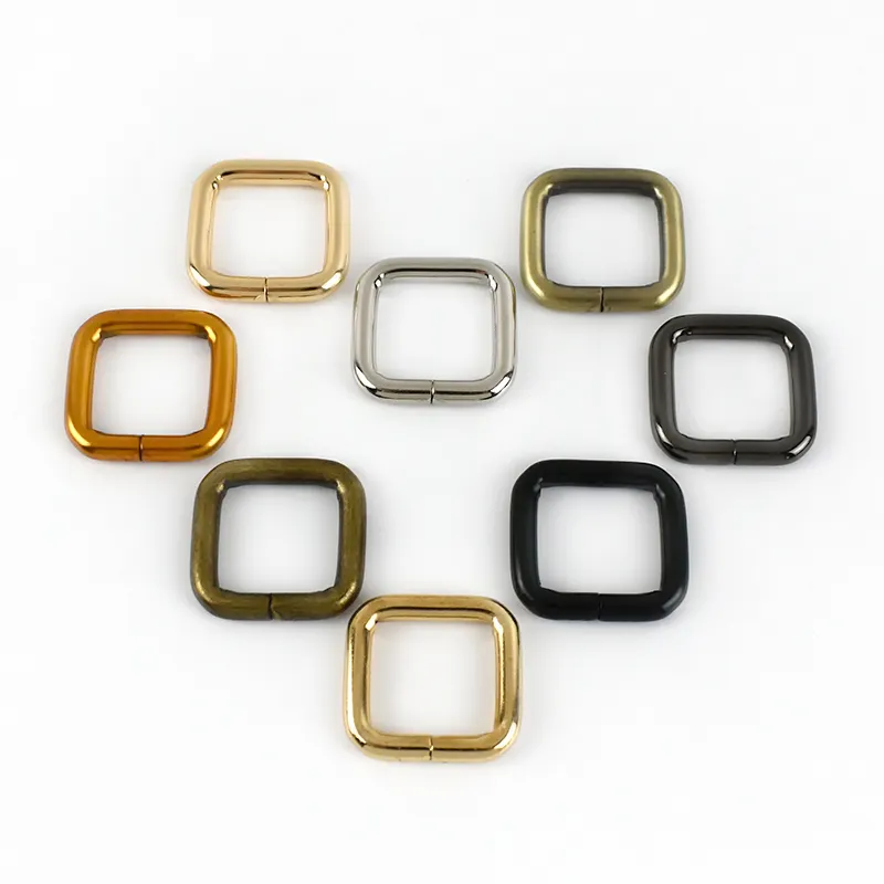 Meetee F4-5-20mm Strap Accessories Rectangle Alloy Square Ring Belt with Adjustable Parts Bag Buckles Plated Plate Type