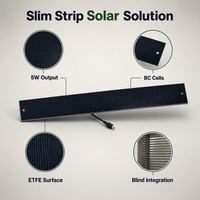 Panel Solar ETFE HPBC Personalizado de 5W 8W 10W 15W, Tira Solar Delgada para Persianas Inteligentes y Sensores IoT