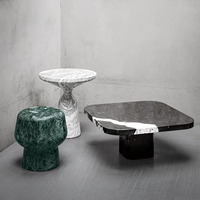 Table basse carrée en marbre noir de luxe avec veines blanches, pierre naturelle polie moderne pour salon de villa, garantie 1 an