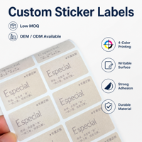 Étiquettes autocollantes en papier spécial à coins arrondis imprimées sur mesure pour l'emballage des produits, fournisseur en gros