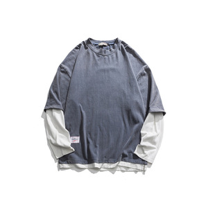 <span class=keywords><strong>Camicia</strong></span> Casual da uomo in <span class=keywords><strong>stile</strong></span> <span class=keywords><strong>giapponese</strong></span> a due pezzi in maglia tinta unita alla moda Design a Base vuota all'inizio dell'autunno - Product Image 1