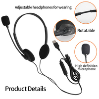 Casque filaire professionnel pour ordinateur, centre d'appels, téléphone, avec micro et contrôleur, fabriqué en usine